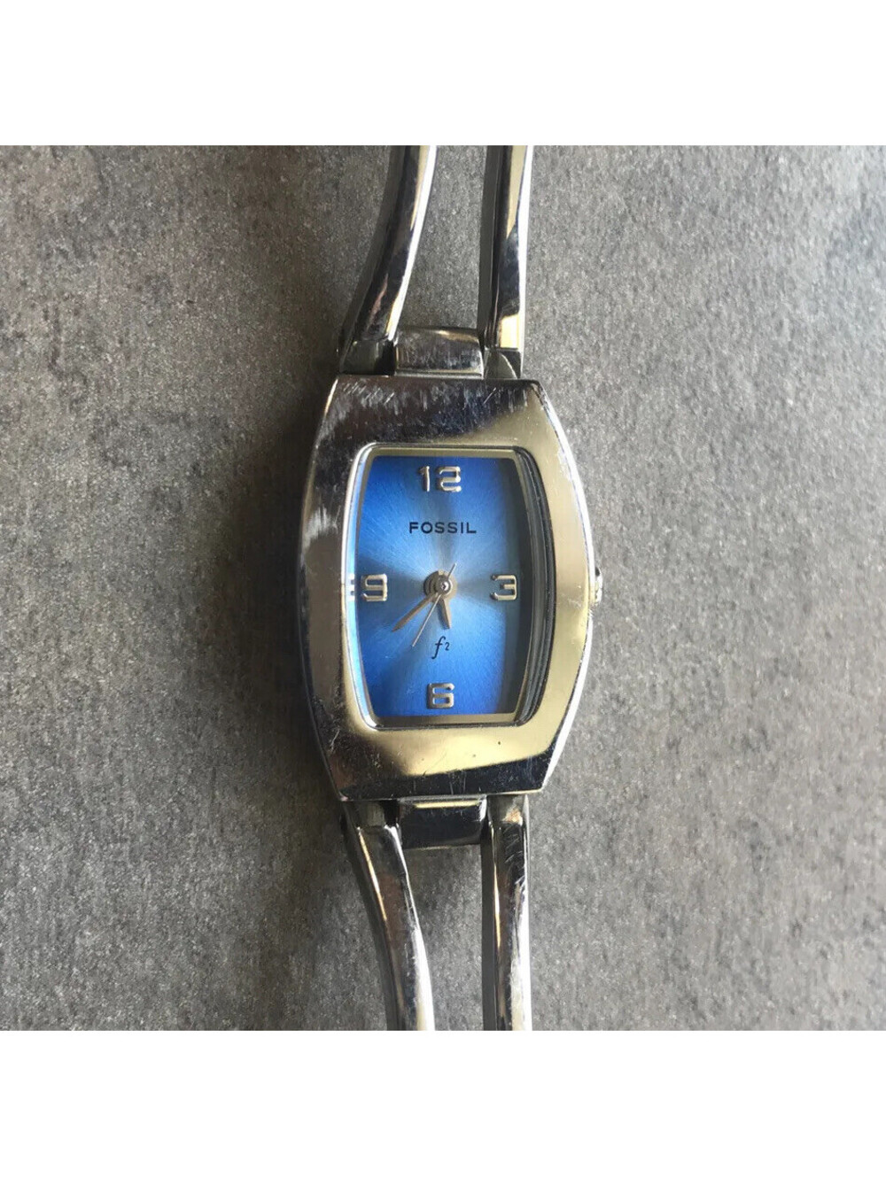 Fossil ES9609 Women's Watch Blue Dial All Stainless Steel Bracelet Silver Bin O